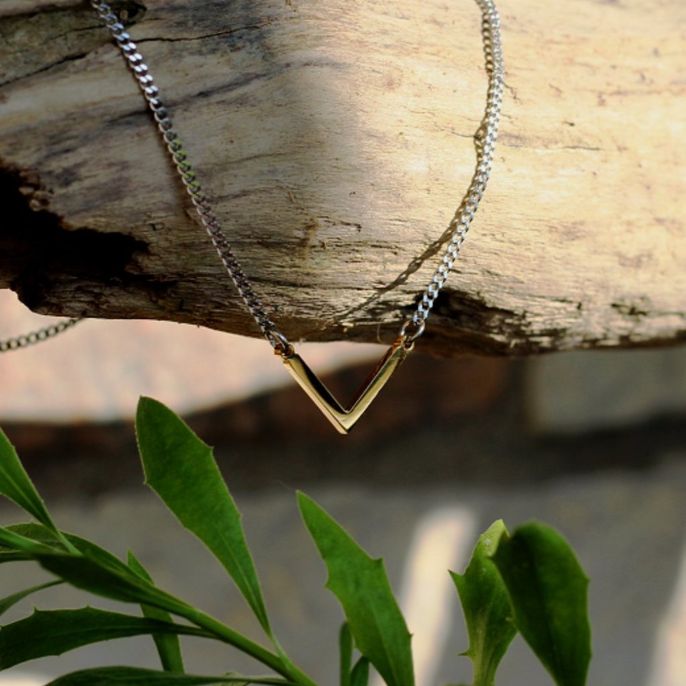 Necklace / 100% stainless steel / 2-tone version (SILVER AND GOLD)